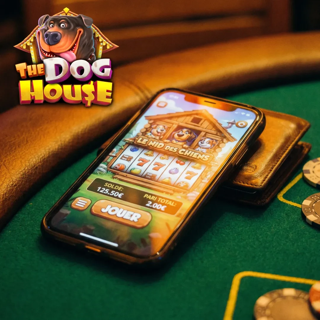 Écran de déclenchement du bonus free spins de The Dog House avec la grille 3x3 de sélection